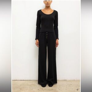 LESET Black Wide Leg Women's Pants